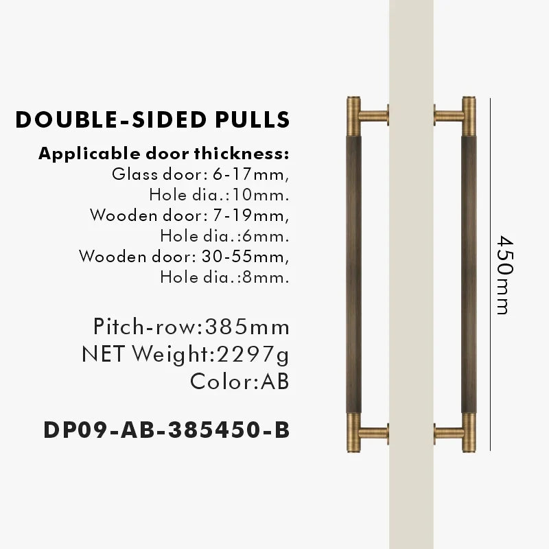 Brass Linear Door Pull Bar – Double or Single-Sided Handle