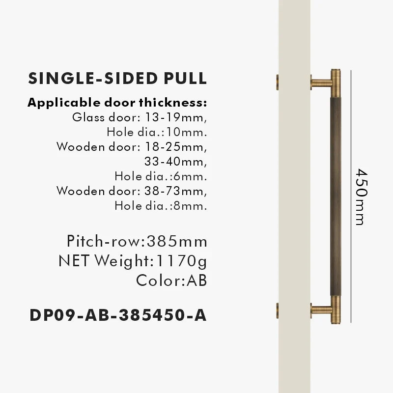 Brass Linear Door Pull Bar – Double or Single-Sided Handle
