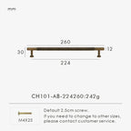 Solid Brass Linear Handle & Knob Set – Modern Textured Cabinet Pulls