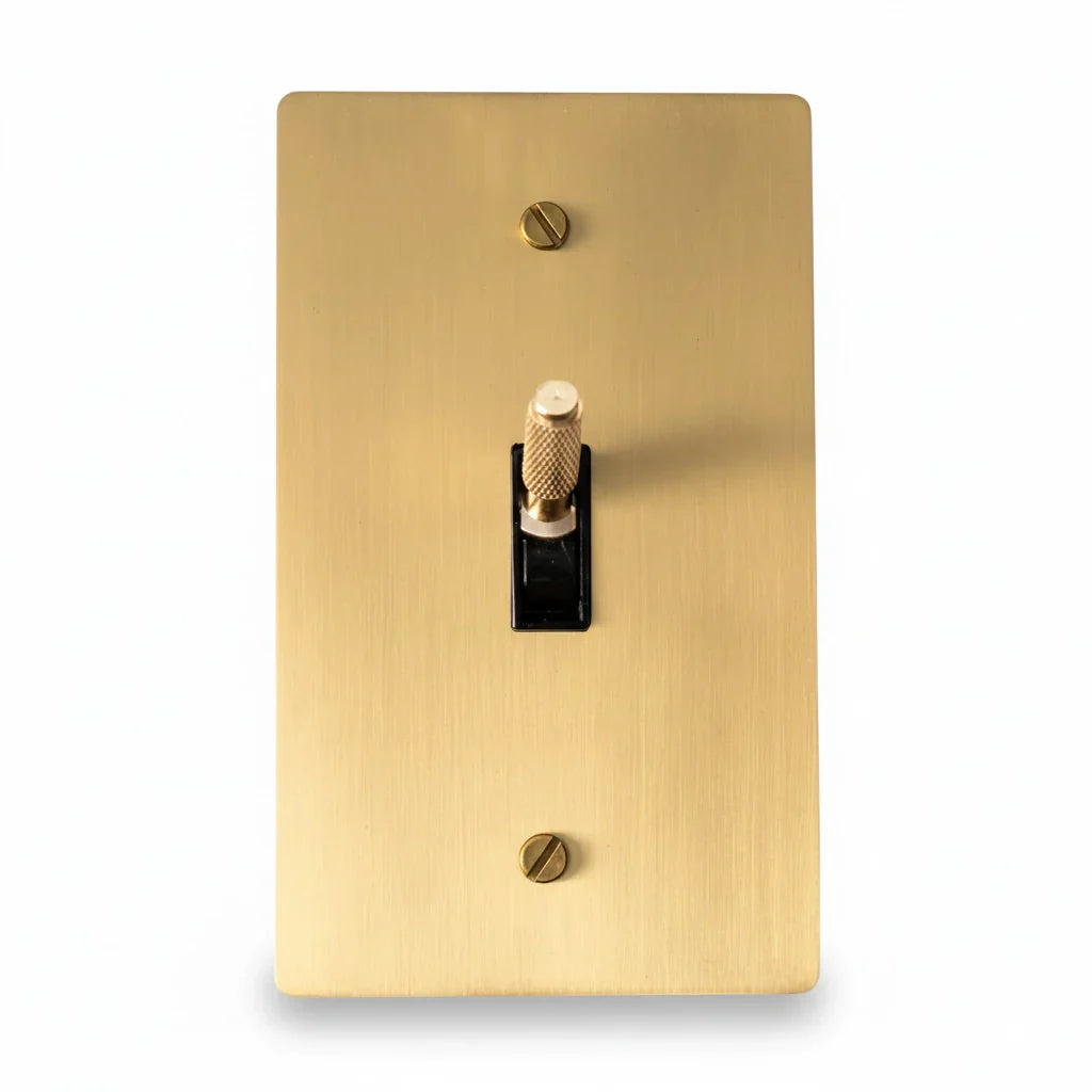 1-Gang Solid Brass Knurled Toggle Light Switch
