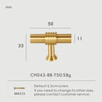 Solid Brass Rope Design Handle – Vintage T-Bar Cabinet & Drawer Pull