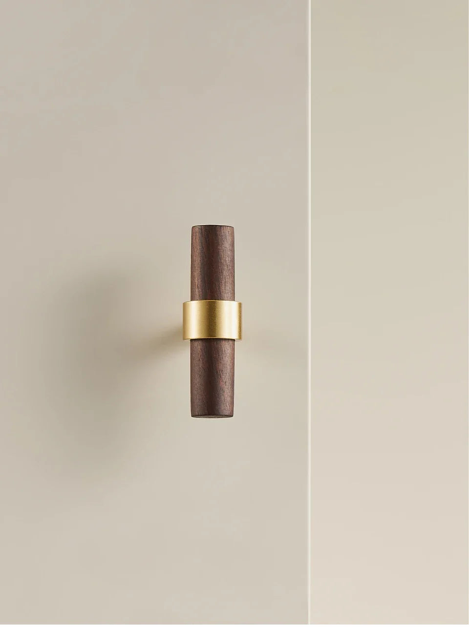 Brass & Wood Handle – Scandinavian T-Bar Pull in Walnut or Beech