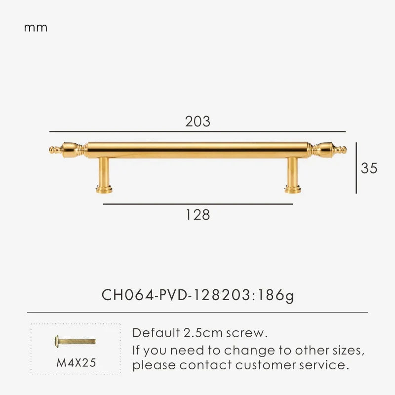 Brass Chrome Gold Handle – French Luxury Cabinet & Door Pull