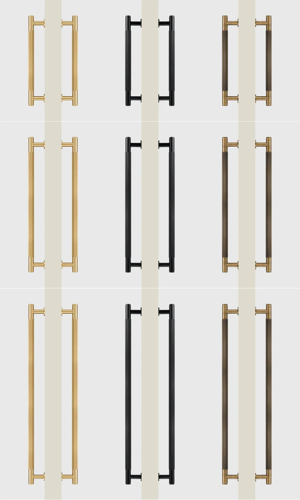 Brass Linear Door Pull Bar – Double or Single-Sided Handle
