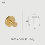 Brass Knurled Bathroom Accessories – Towel Bar, Hooks & Roll Holder Set