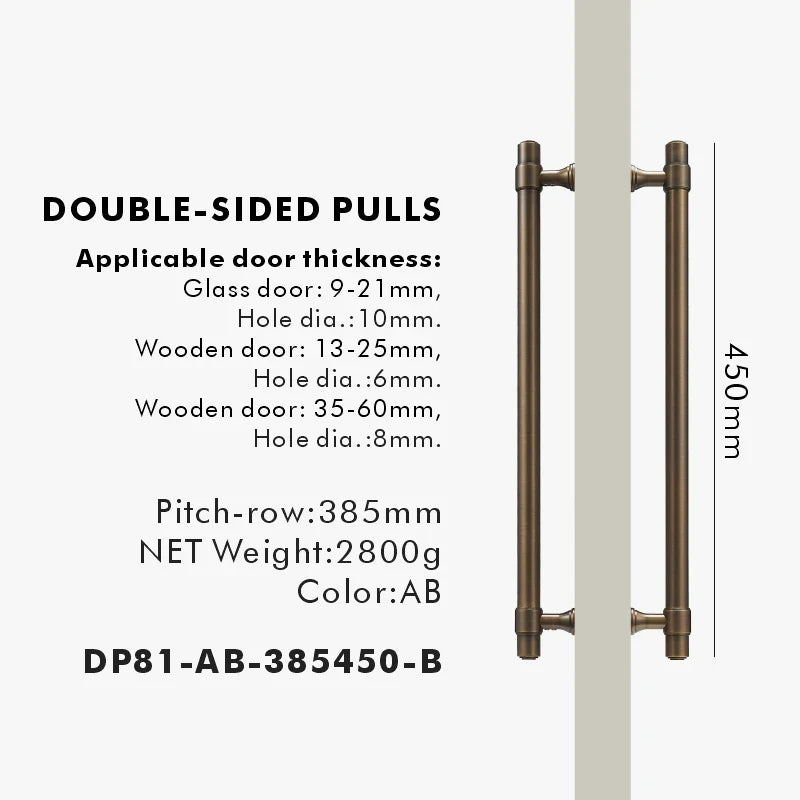 Solid Brass Door Pull Handle – Classical Style for Cabinets & Doors