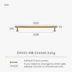 Solid Brass Linear Handle & Knob Set – Modern Textured Cabinet Pulls