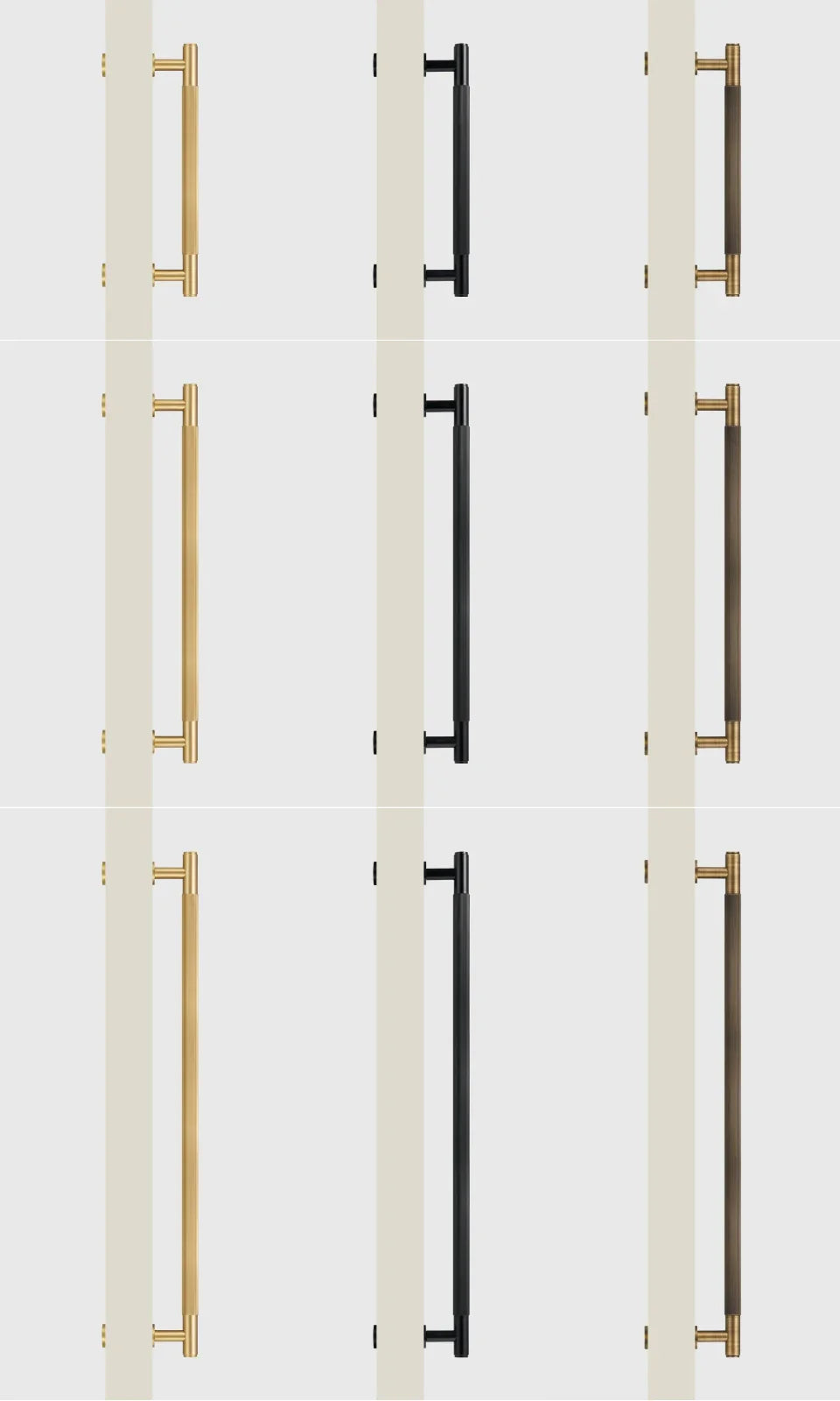 Brass Linear Door Pull Bar – Double or Single-Sided Handle