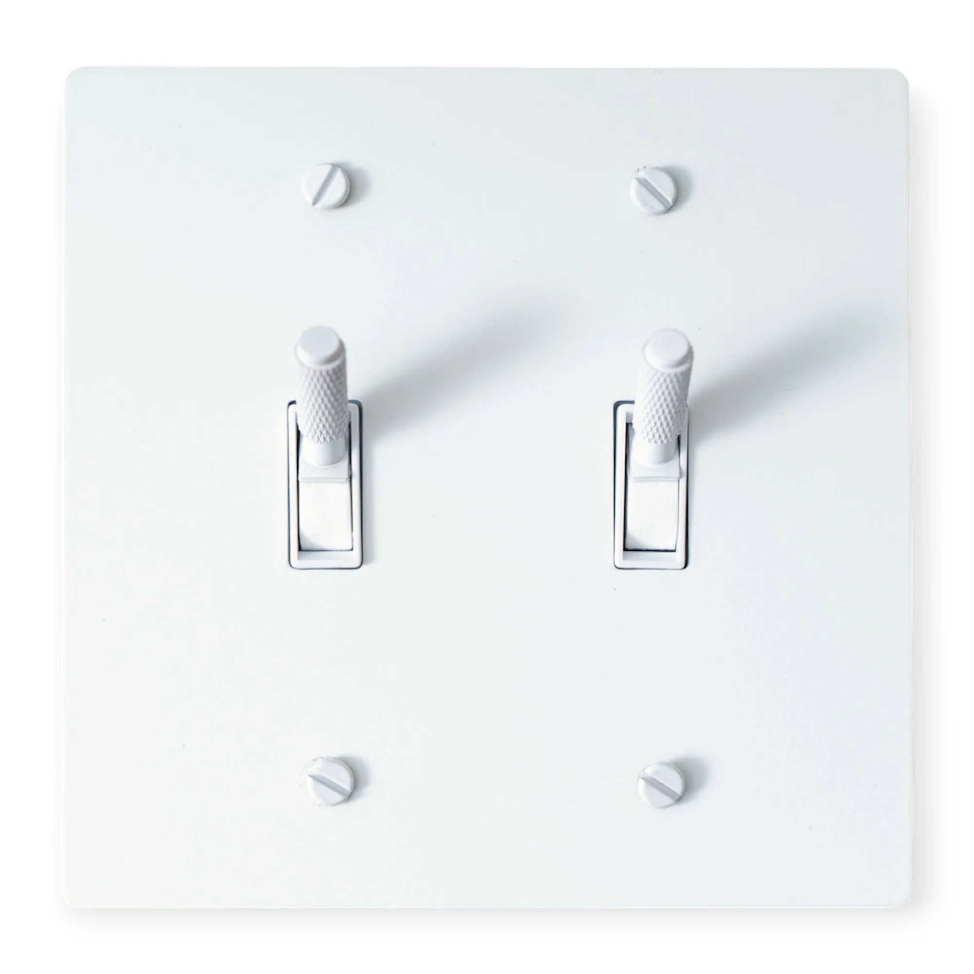 2-Gang Solid Brass Knurled Toggle Light Switch