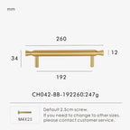Solid Brass T-Bar Handle – Modern Long Cabinet & Drawer Pull