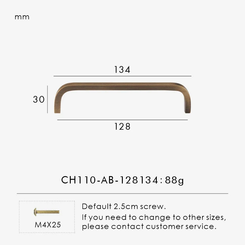 Solid Brass Bent Handle – Simple Modern Cabinet & Drawer Pull