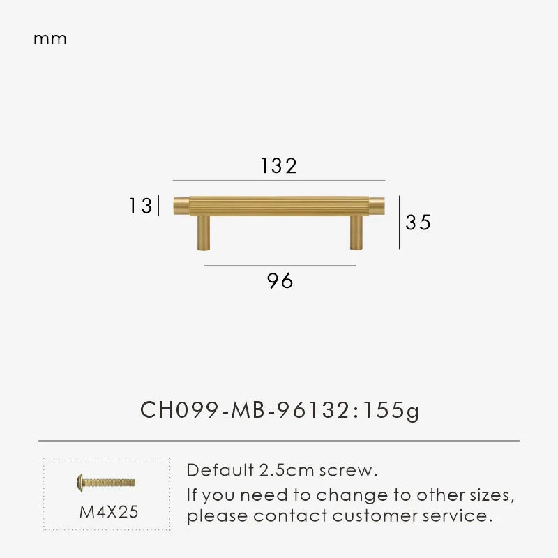 Solid Brass Linear Handle – Modern Kitchen & Cabinet Pull Bar