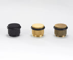 Brass Knurled Door Stopper – Adjustable Height Floor Mount