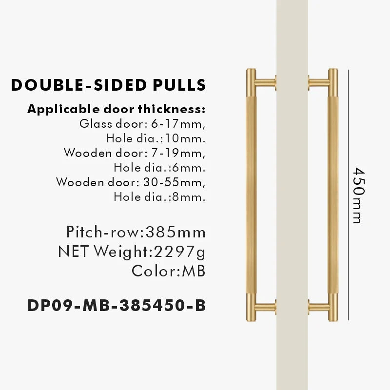 Brass Linear Door Pull Bar – Double or Single-Sided Handle