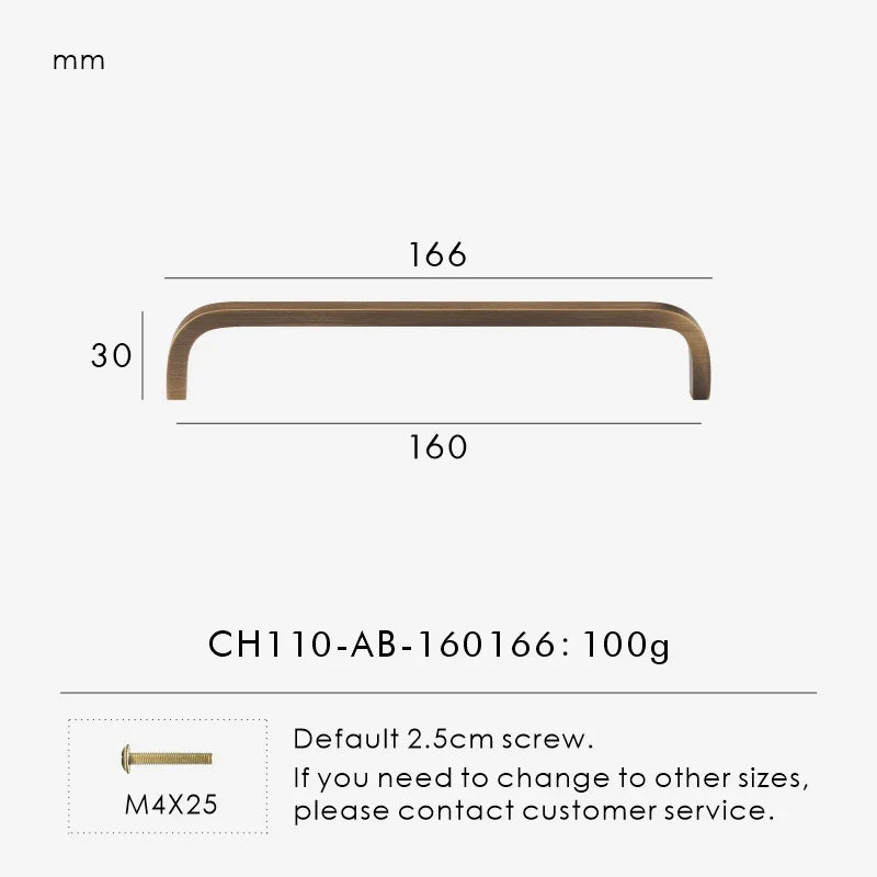 Solid Brass Bent Handle – Simple Modern Cabinet & Drawer Pull