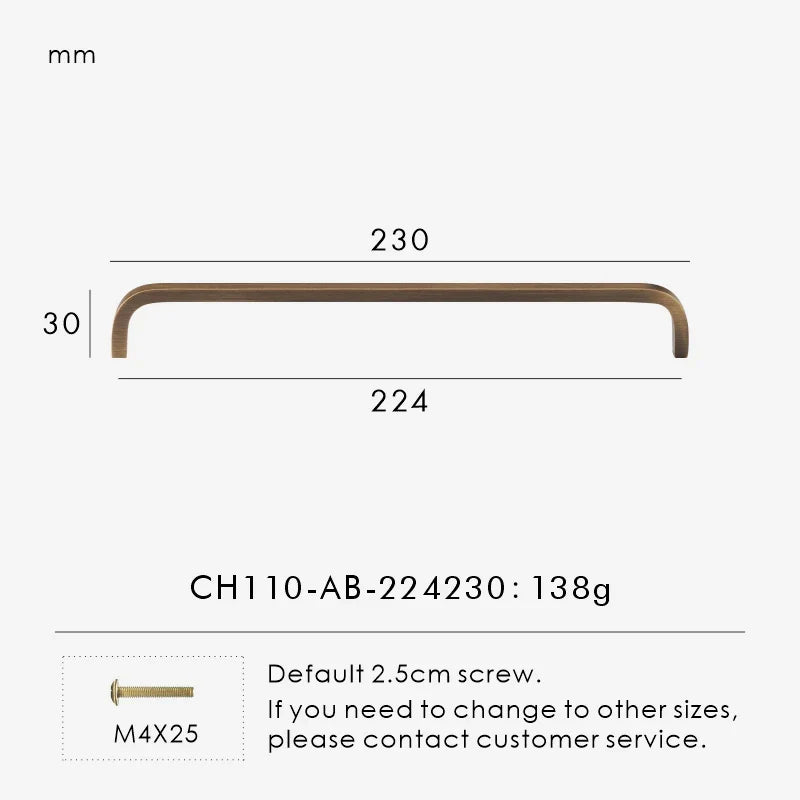 Solid Brass Bent Handle – Simple Modern Cabinet & Drawer Pull