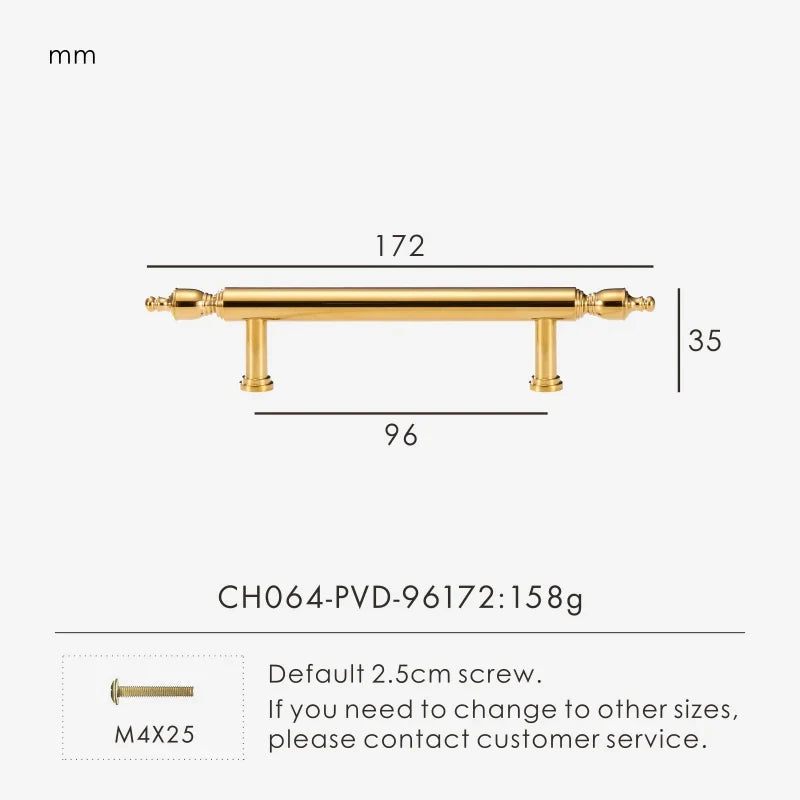 Brass Chrome Gold Handle – French Luxury Cabinet & Door Pull