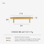 Solid Brass T-Bar Handle – Modern Long Cabinet & Drawer Pull