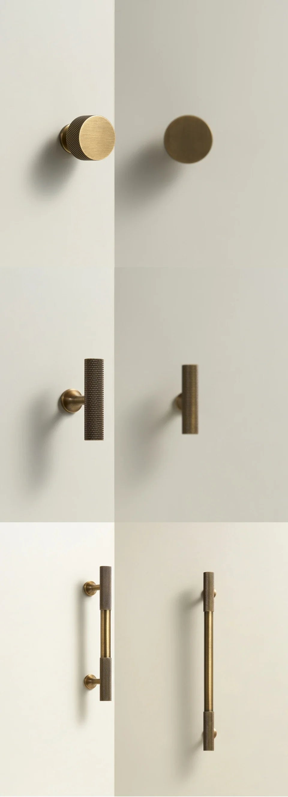Solid Antique Brass Knurled Knob – Retro Luxury Cabinet & Drawer Pull