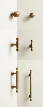 Solid Brass Ball Handle – Antique T-Bar Cabinet & Wardrobe Pull