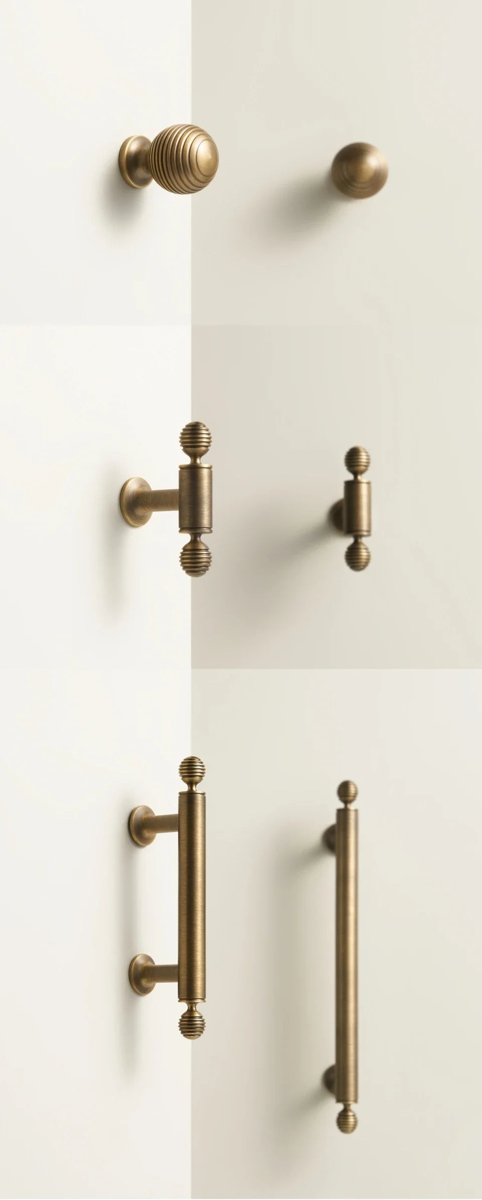 Solid Brass Ball Handle – Antique T-Bar Cabinet & Wardrobe Pull