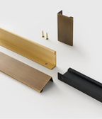 Solid Brass Edge Pull Handle – Brushed Brass Cabinet & Drawer Pull