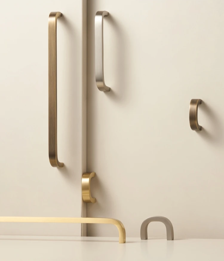 Solid Brass Bent Handle – Simple Modern Cabinet & Drawer Pull