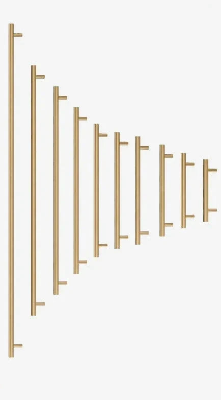 Solid Brass T-Bar Cabinet Handle – Long Round Rod Drawer & Door Pull