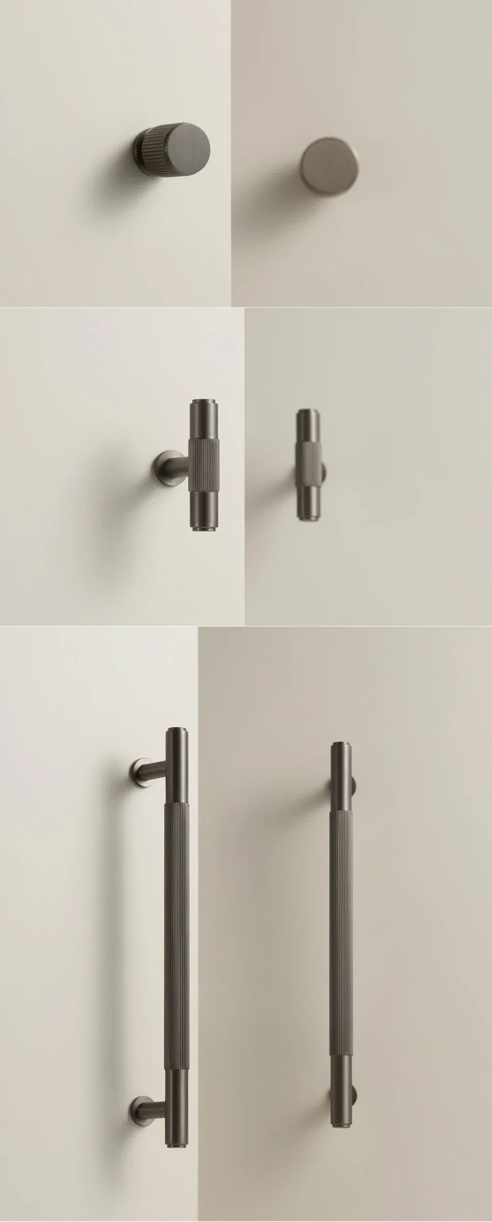 Solid Gunmetal Brass Linear Handle – Modern Cabinet & Drawer Pull