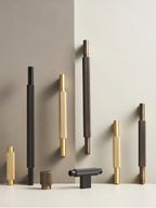 Solid Brass Cross Knurled Handle – Modern Industrial Cabinet & Drawer Pull