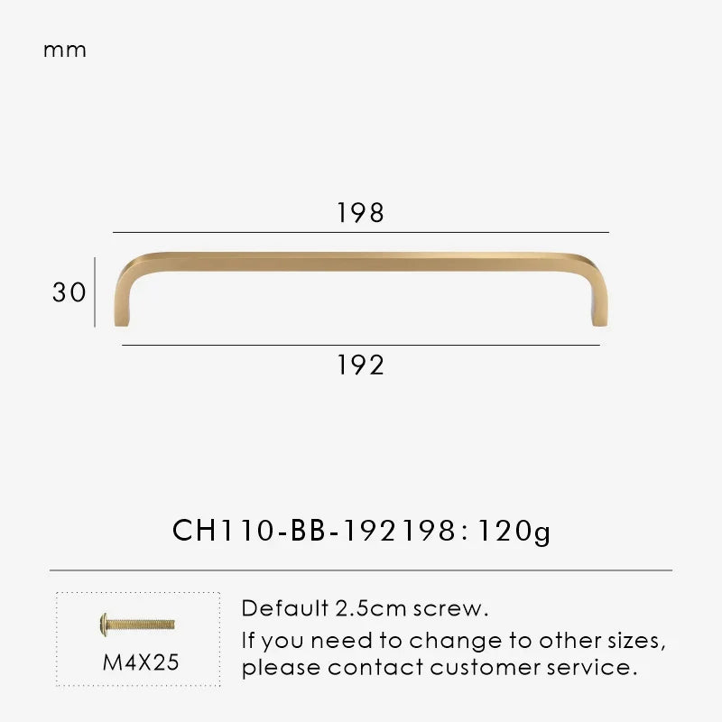 Solid Brass Bent Handle – Simple Modern Cabinet & Drawer Pull
