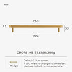 Solid Brass Knurled Handle – Modern T-Bar Cabinet & Drawer Pull