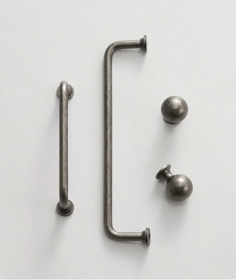 Antique Silver Brass Handle – Retro Round Arched Cabinet Pull