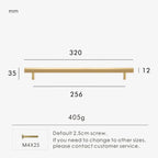 Solid Brass Square Door Pull – Long Cabinet & Appliance Handle