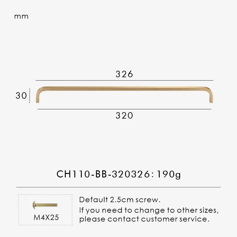 Solid Brass Bent Handle – Simple Modern Cabinet & Drawer Pull