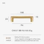 Solid Brass Handle – Simple Gold Cabinet & Drawer Pull