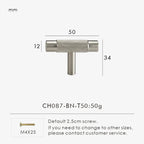 Solid Brass Knurled Knob – Brushed Nickel Luxury Cabinet Handle