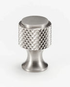 Brushed Nickel Knurled Cabinet Knob – Solid Brass Diamond-Cut Drawer & Door Handle