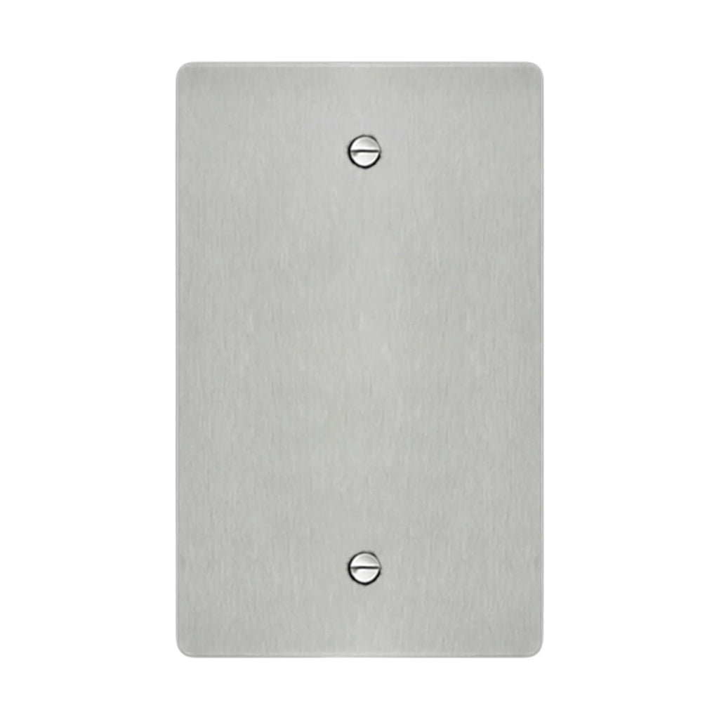 1-gang blank wall plate in brushed Stainless Steel finish