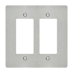 2-gang Decora wall plate in brushed Stainless Steel finish