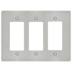 3-Gang Solid Brass Decorator Wall Plate (Decora / Rocker / GFCI)