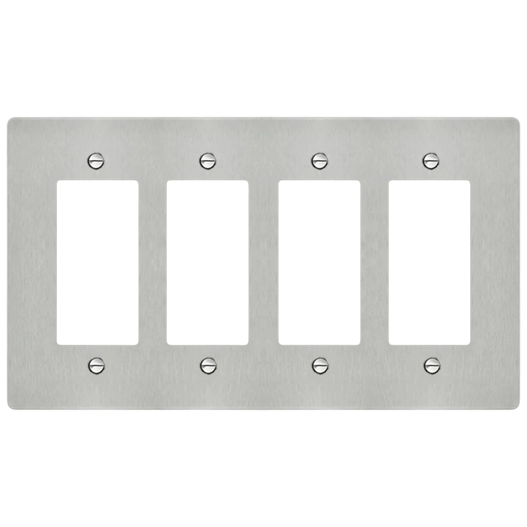 4-Gang Solid Brass Decorator Wall Plate / Outlet Cover (Decora/Rocker/GFCI)