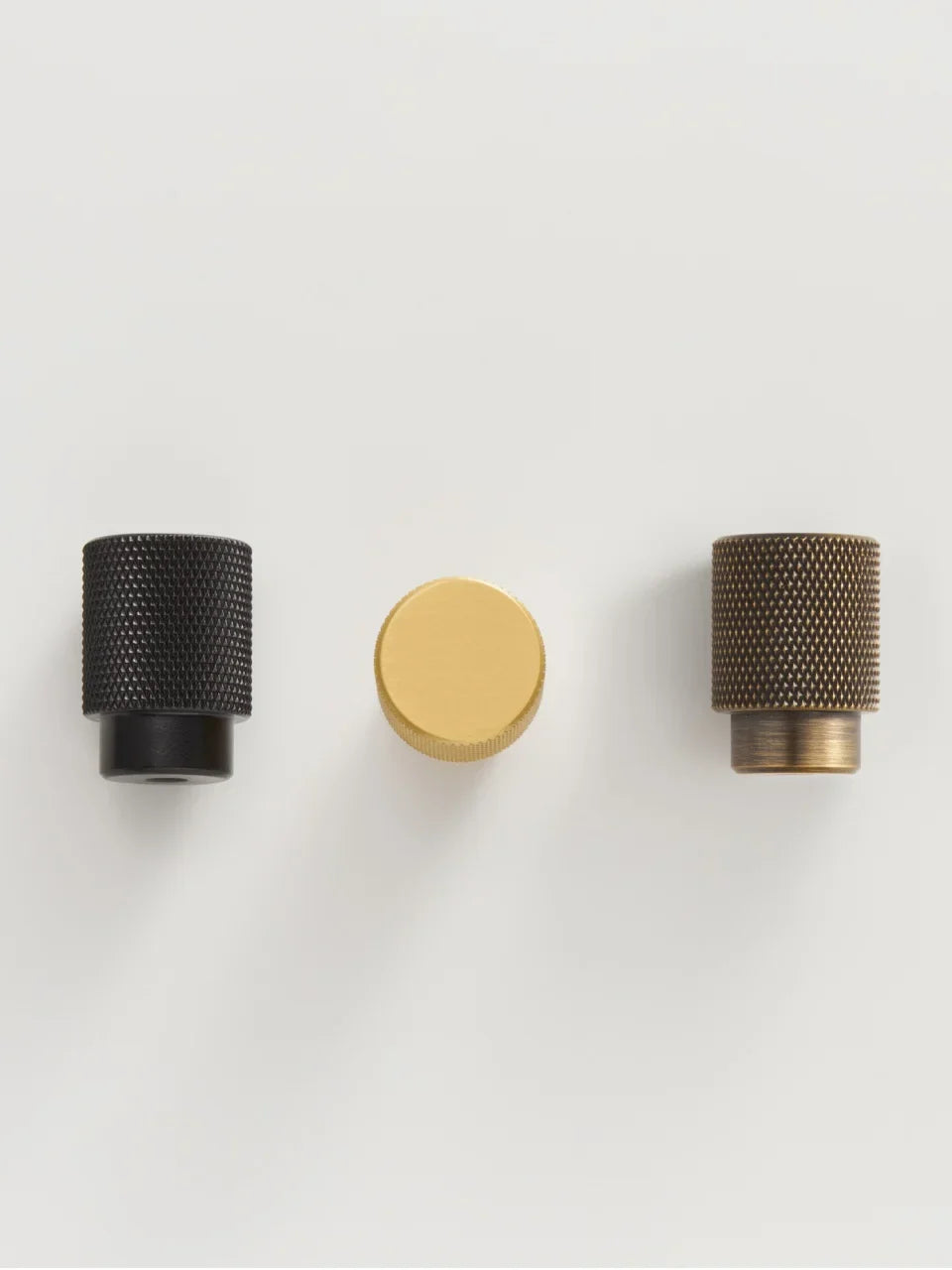 Solid Brass Cross Knurled Handle – Modern Industrial Cabinet & Drawer Pull