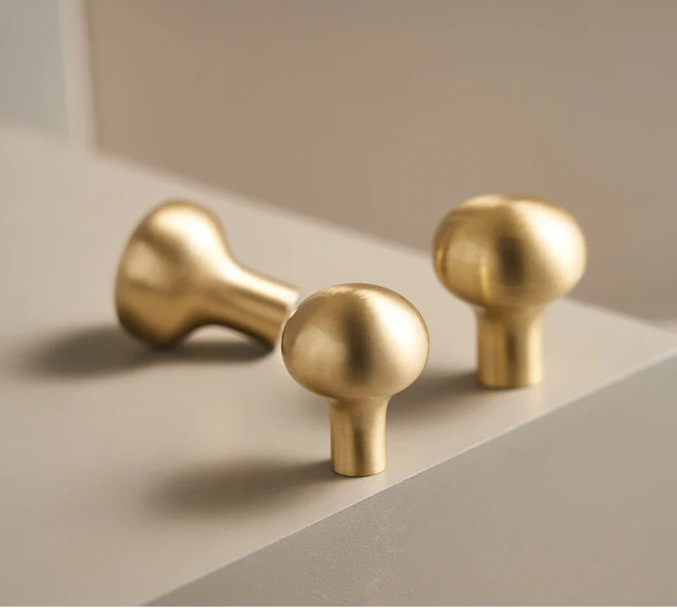 Solid Brass Smooth Round Knob – Elegant Cabinet & Drawer T-Bar Handle