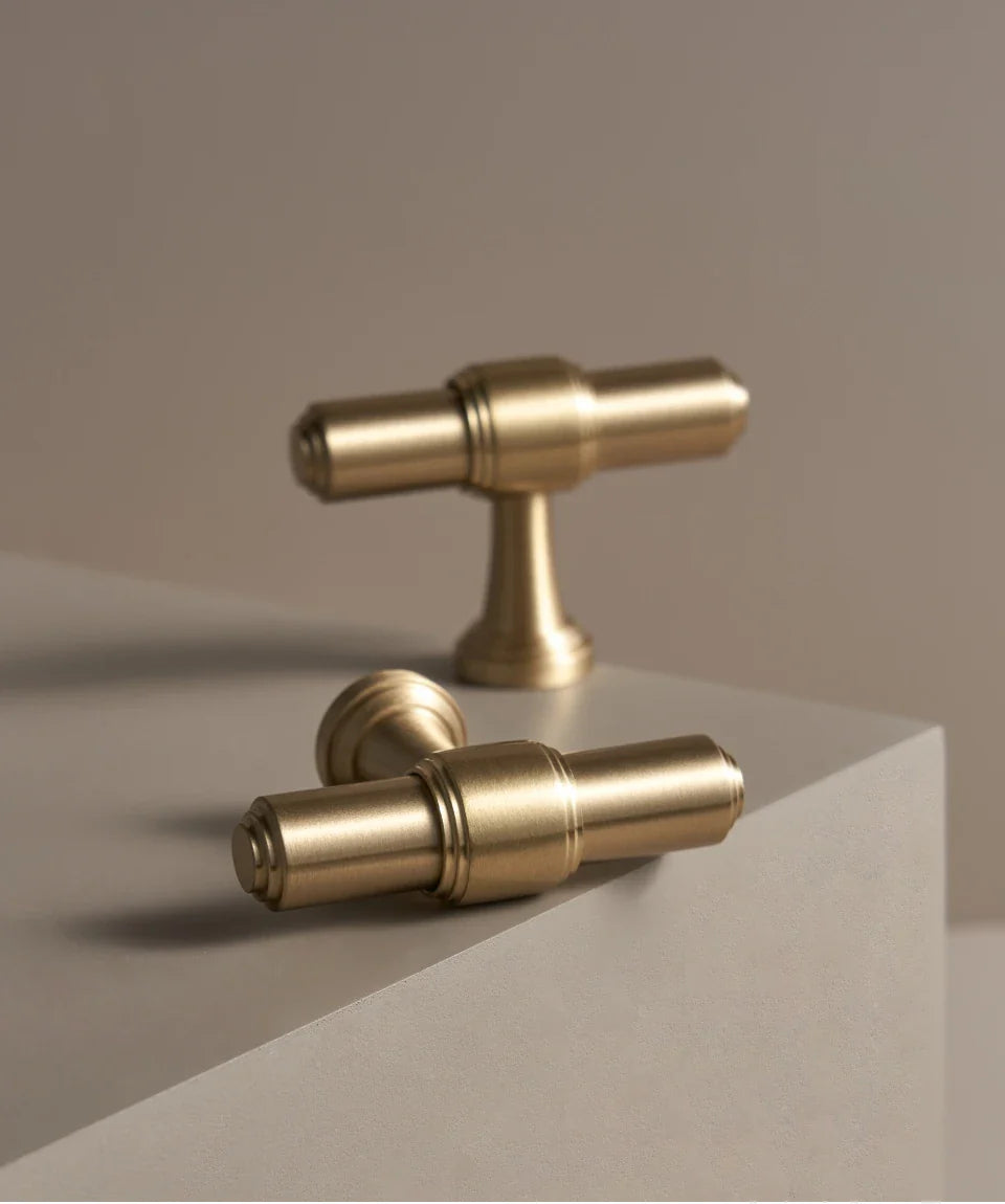 Solid Brass European Luxury Handle – Cabinet Knobs & T-Bar Drawer Pull