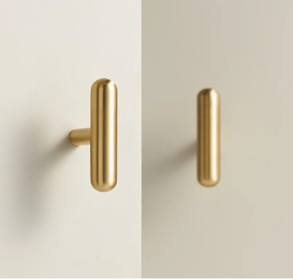 Solid Brass Smooth Round Knob – Elegant Cabinet & Drawer T-Bar Handle