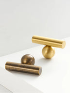 Brass Round Ball Handle – Long T-Bar Cabinet & Drawer Pull