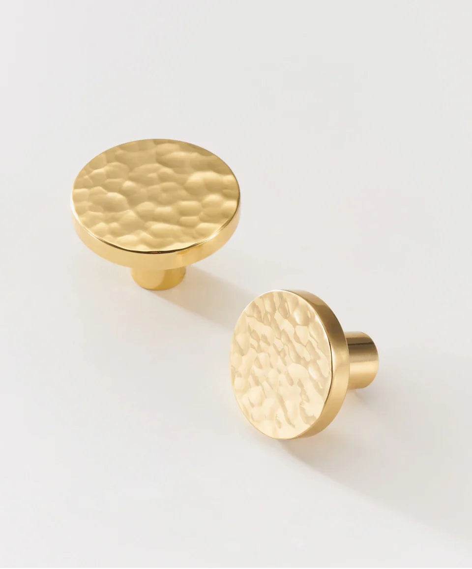 Solid Brass Hammered Cabinet knob Handle