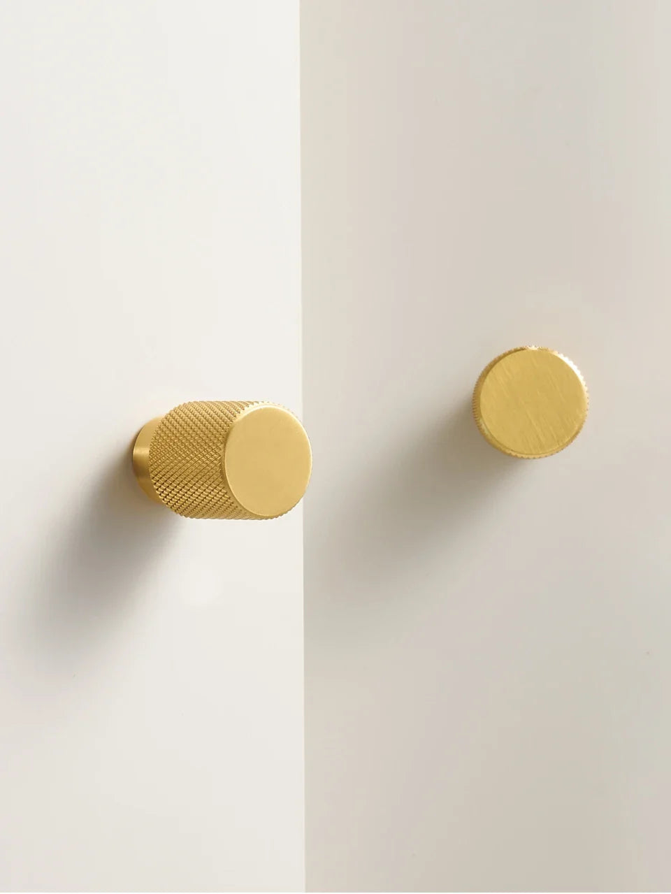 Solid Brass Knurled Cabinet Knob – Brushed Cross Design