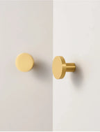 Solid Brass Round Cabinet Knob & Wall Hook – Minimalist Circular Design